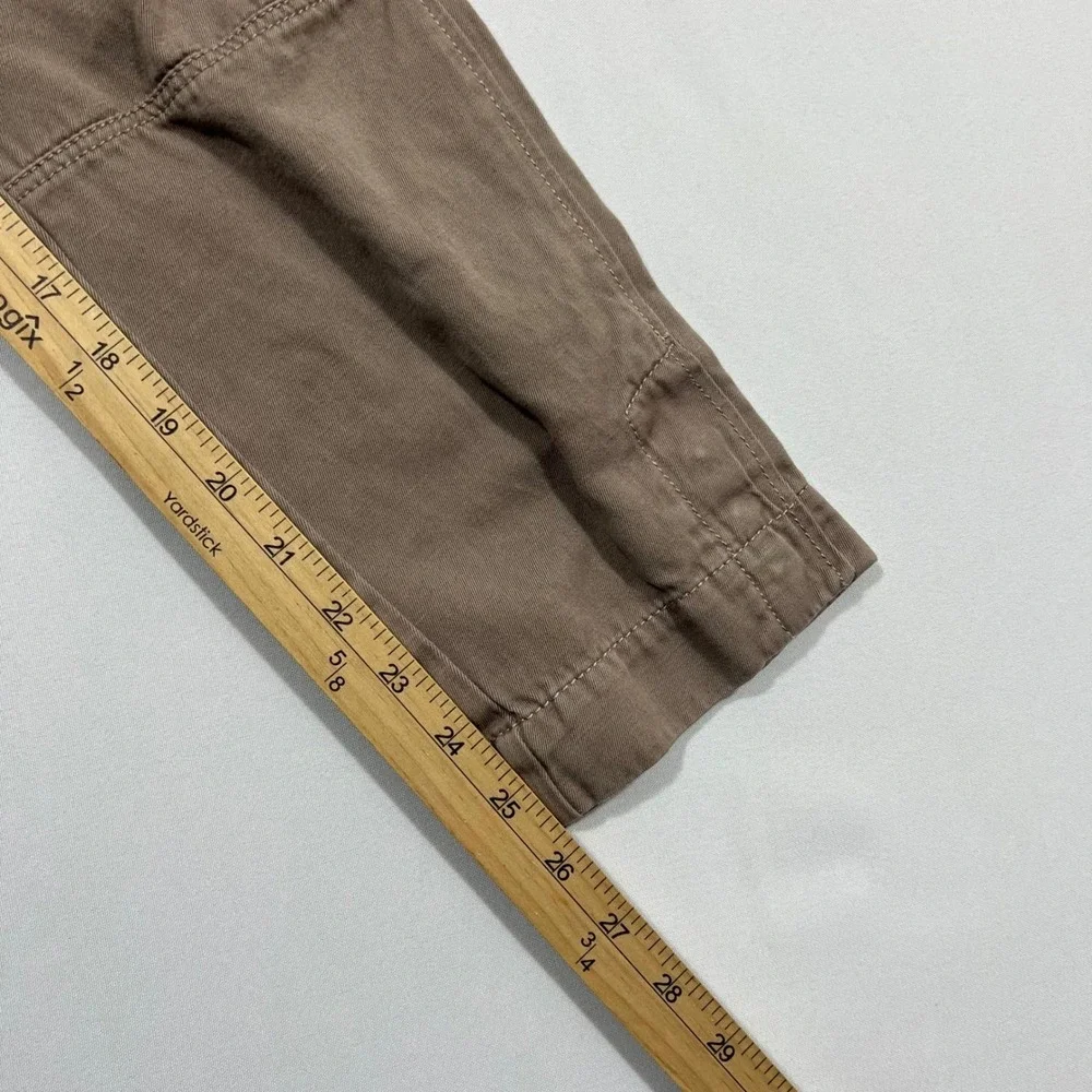 Banana Republic Heritage Utility Pants Italian Linen Blend Buckle Taupe Womens 2